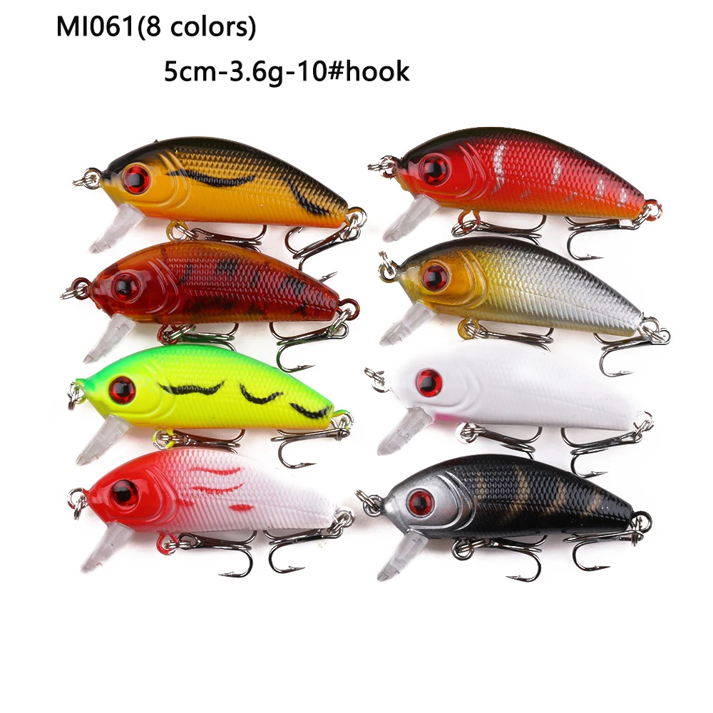 HENGJIA Minnow 43 шт./лот Fly рыболовная приманка набор Китай твердая с крючком воблер Карп