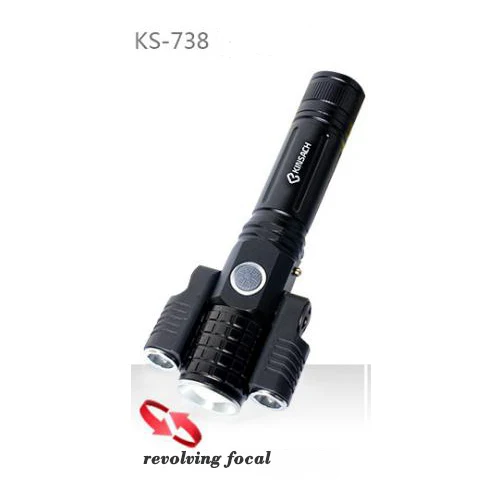 KS-738- T6+ XPE Мощный светодиодный фонарь, перезаряжаемый фонарь для кемпинга, походов, охоты и использования в помещении, KS-737 - Испускаемый цвет: KS-738-