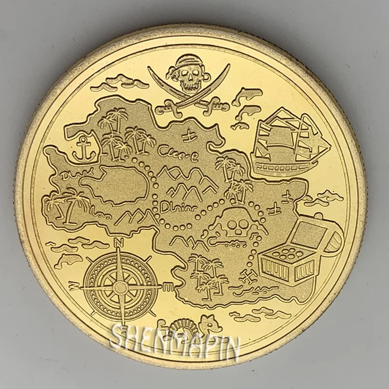 Памятная монета Пираты Карибского моря капитан Джек вызов фильмы искусство
