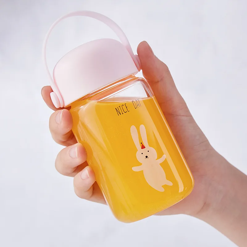 260 мл Стекло бутылка с крышкой веревкой бутылки для питьевой воды стильная