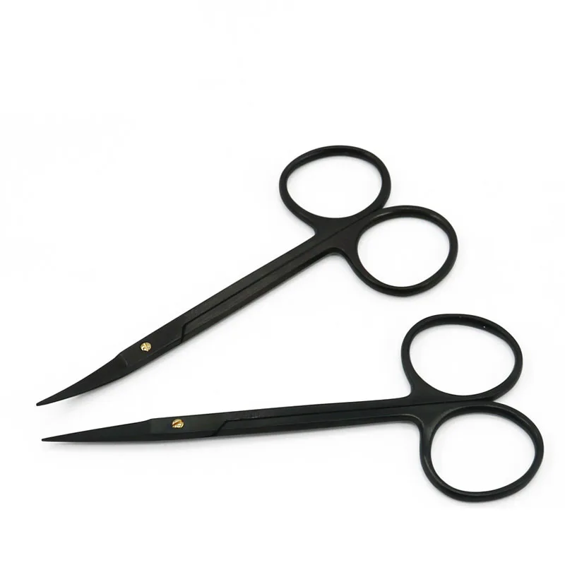 Double eyelid tool beauty scissors stainless steel surgical surgical scissors black handle ophthalmic scissors high quality surgical stainless steel scissors straight tip scissors curved tip ophthalmic suture scissors tissue scissors