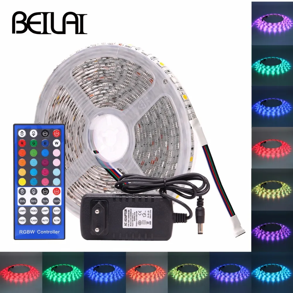 BEILAI SMD 5050 RGB Светодиодная лента Водонепроницаемая DC 12 В 5 м 300 светодиодный RGBW RGBWW