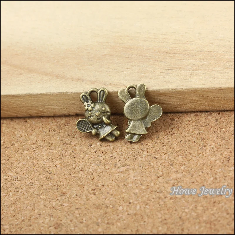 40 шт. качественный античный бронзовый китайский зодиакальный кролик подвеска