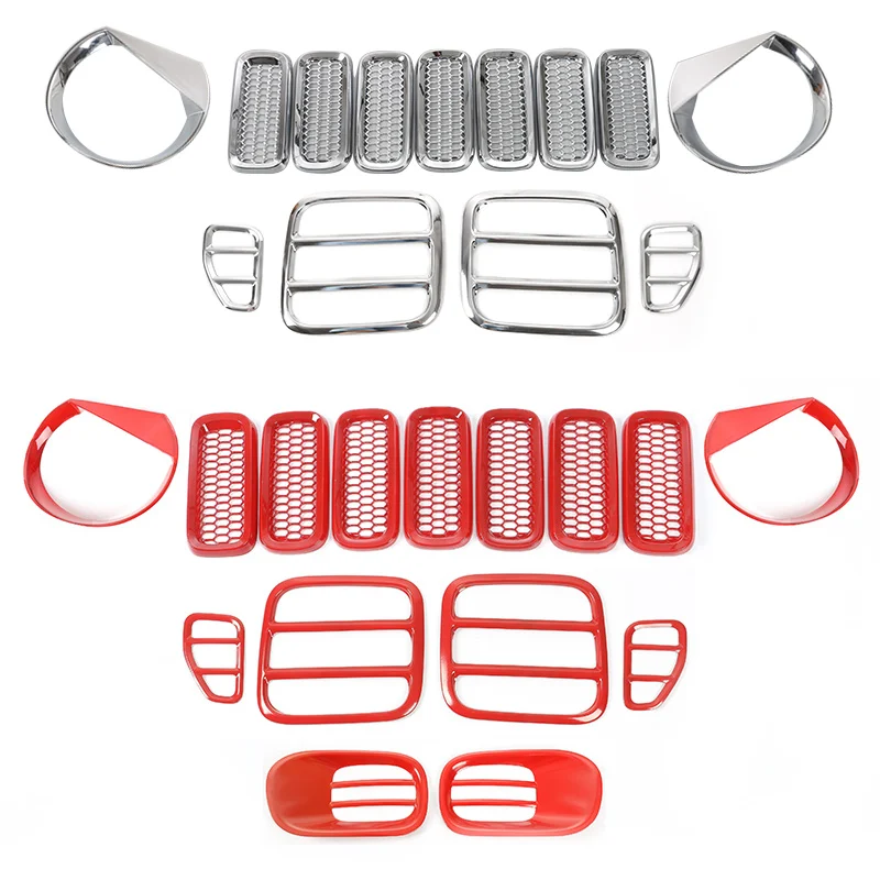 Красные синие серебристые черные углеродное волокно фары гоночные грили
