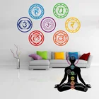 7 шт.компл., цветные виниловые наклейки на стену с изображением семи чакр, мандала, Йога, Ом, медитация, символ, наклейки на стену, украшение для дома