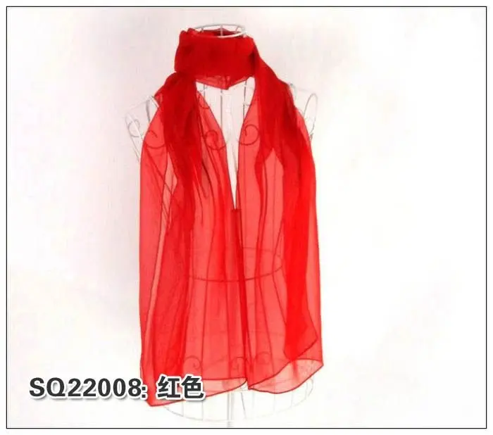 Женский 100% чистый Шелковый жоржет длинный шарф для женщин сплошной цвет 53*165 см ouya