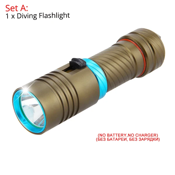 Single Diving Light Dive 100 м L2 18650 26650 светодиодный фонарик для дайвинга Водонепроницаемый подводный походный фонарь с плавным затемнением - Испускаемый цвет: Single Diving Light