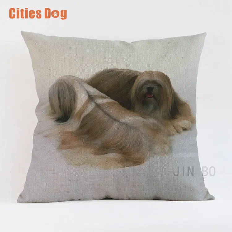 JTQO108 Подушки наволочки для дивана Lhasa Apso dog декоративные Новогодний подарок на день Святого Валентина наволочки с изображением собак almofada cojines - Цвет: JTQO108