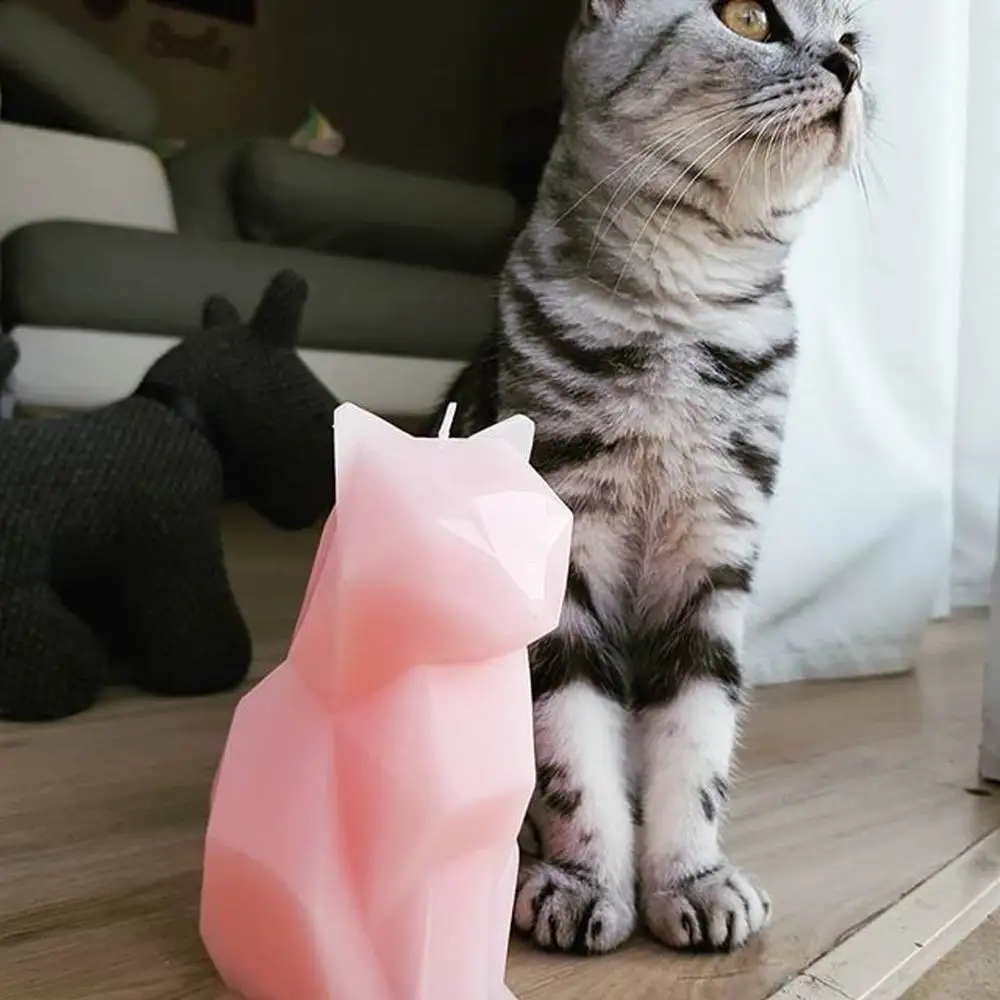 Милая Свеча-кошка ручной работы ремесло свеча Pet свеча со скелетом страшный Скелет Китти Свеча-кошка