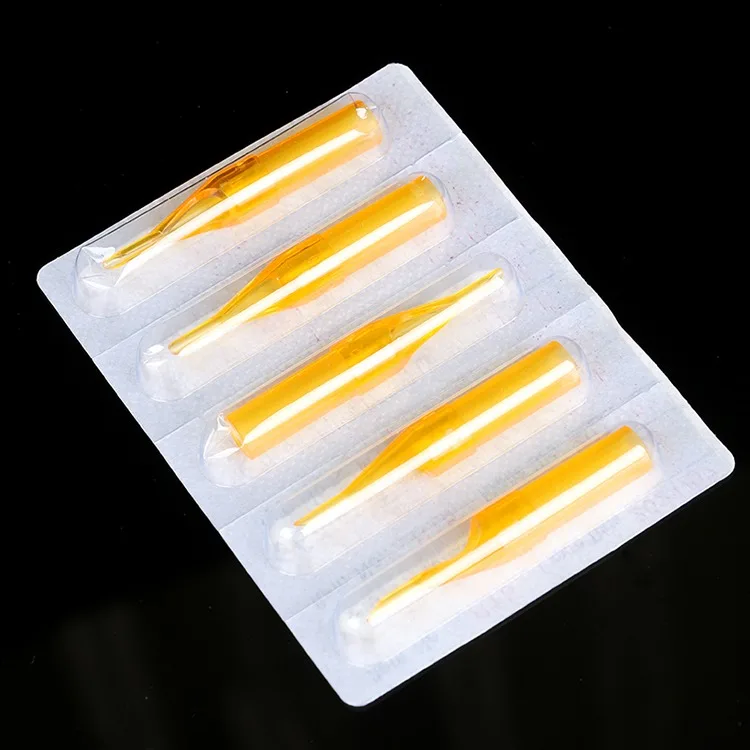 

50pcs 5rt Yellow Tatoo Tip Disposable Tattoos Tube Nozzle Transparent Round Tips For Tattoo Accessories Direct Selling Sale