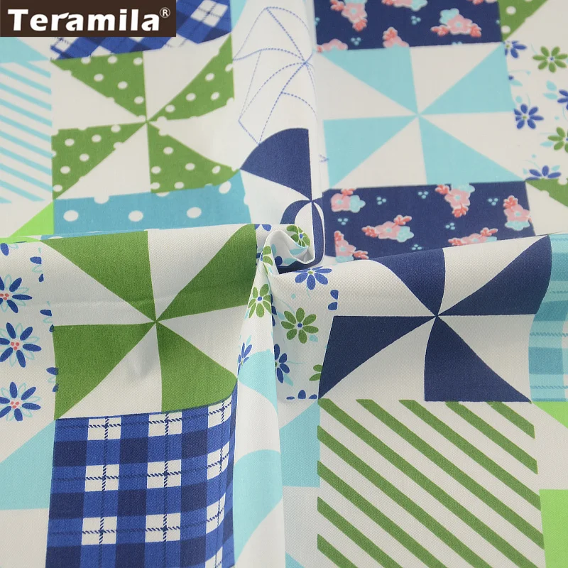 2016 Colored Geometry Pattern100% Cotton Fabric Twill Fat Quarter Home Textile Material Bedding Clothing Baby Quilting Sewing | Дом и сад