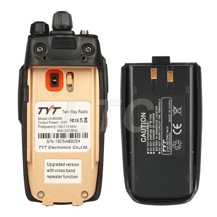 TYT UV 8000E Двухдиапазонный портативный 136-174/400-520MHz Tri power 10W перекрестный ретранслятор 3600mA приемопередатчик Радио Walkie Talkie
