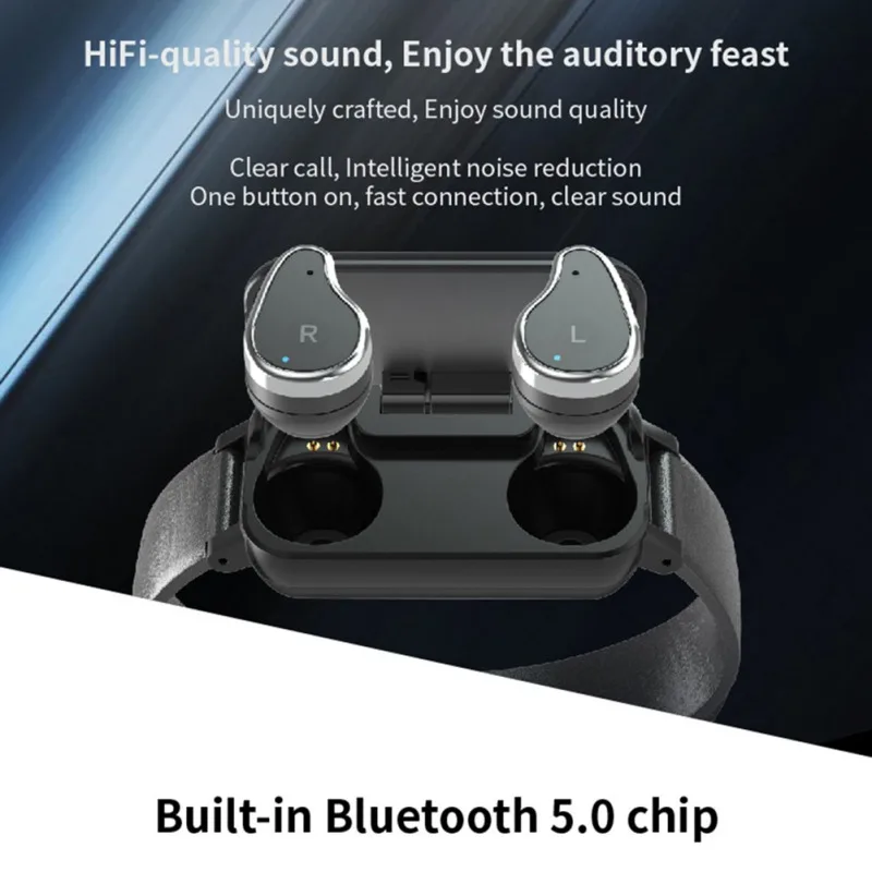 Мужские водонепроницаемые часы T89 с цветным экраном и Bluetooth-гарнитурой | Наручные