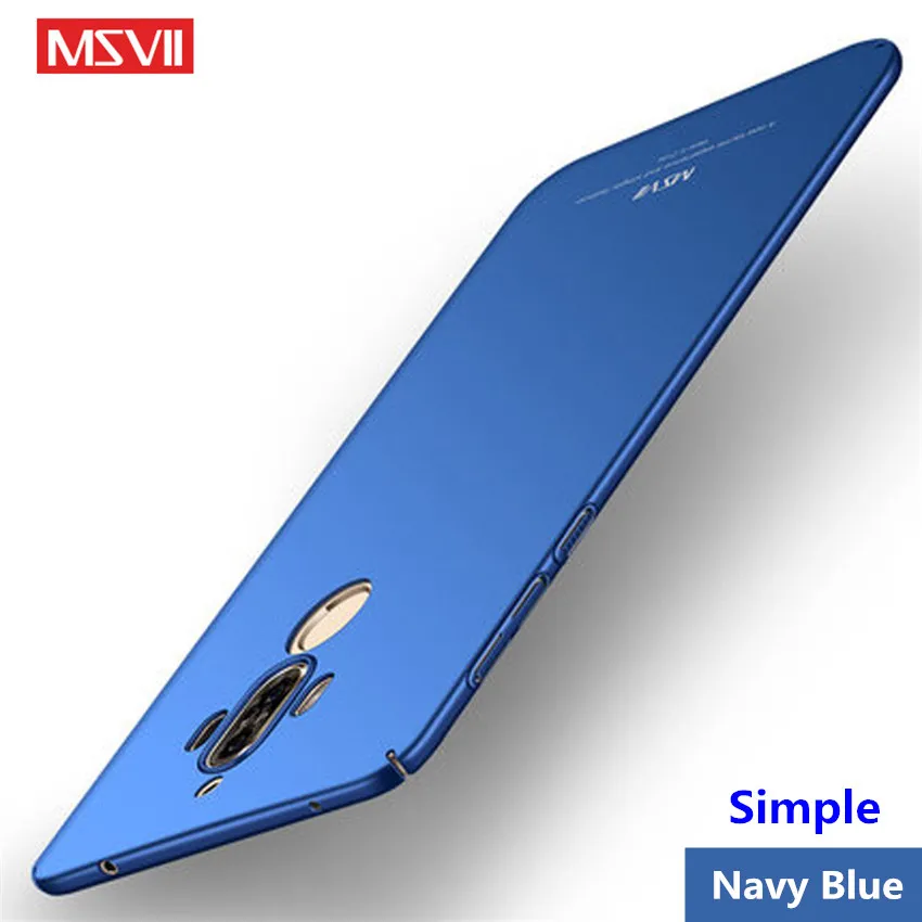 Mate 10 lite чехол msvii ультра-тонкий полная защита ПК Hard Coque для huawei nova 2i чехол для телефона чехол для huawei mate 10 чехлы - Цвет: Simple Navy Blue