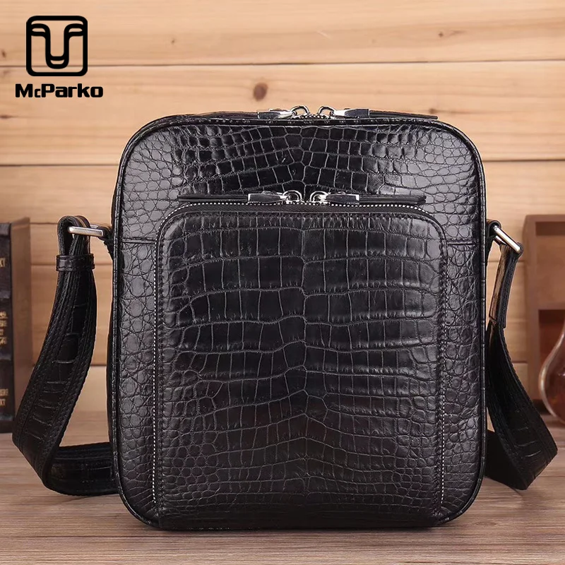 

McParko Luxury Crocodile Shoulder Bag For Men Genuine Leather Shoulde Bag Men Business Messenger Crossbody Bag Male Elegant Gift