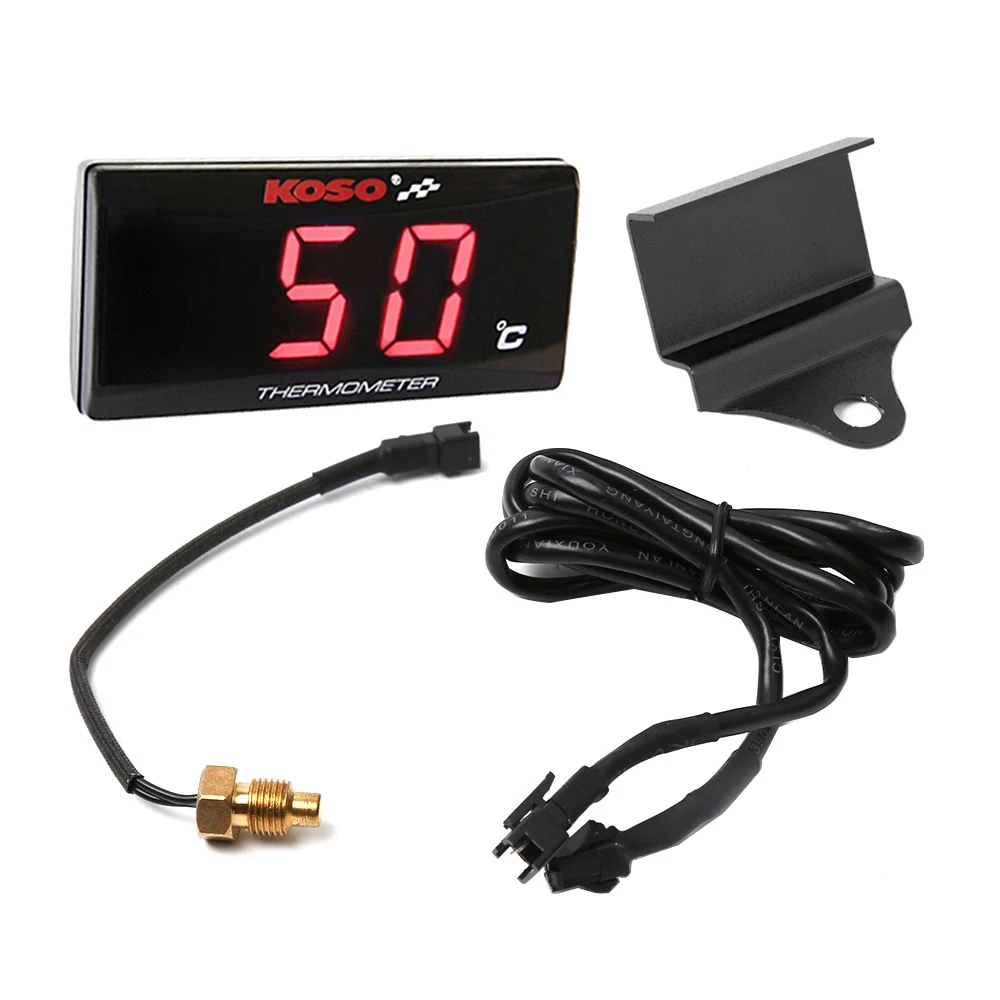 red light black SMOK для KOSO Yamaha XMAX NMAX TMAX универсальный двигатель инструменты термометр Температура воды цифровой дисплей Калибр метр - Цвет: red light black