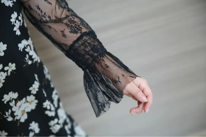 Женское контрастное платье MINSUNDA летнее с цветочным принтом и вставкой