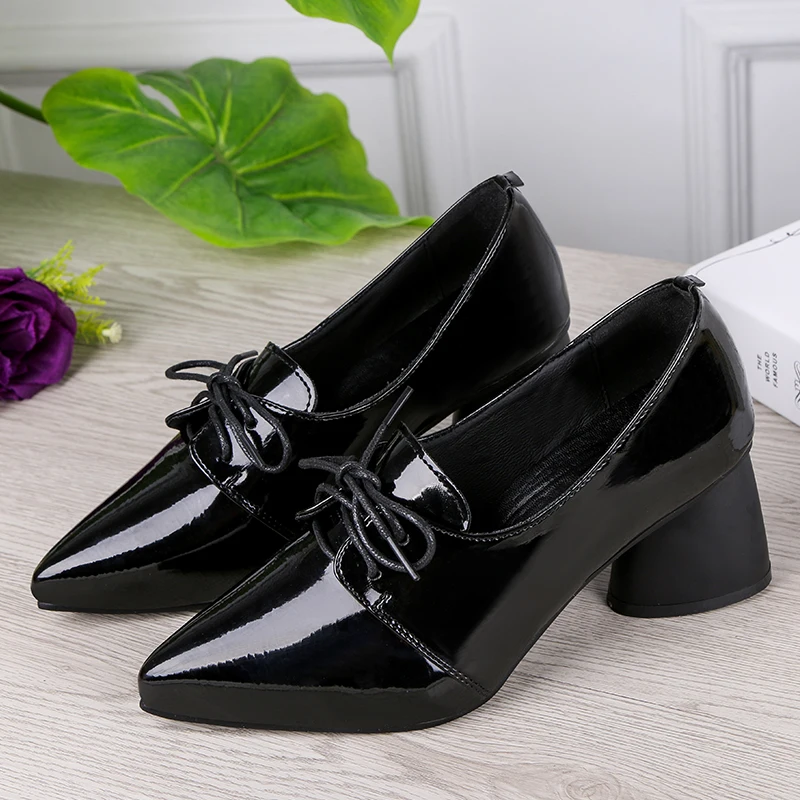 HEE GRAND/Винтажные женские туфли лодочки на платформе оксфорды с острым носком