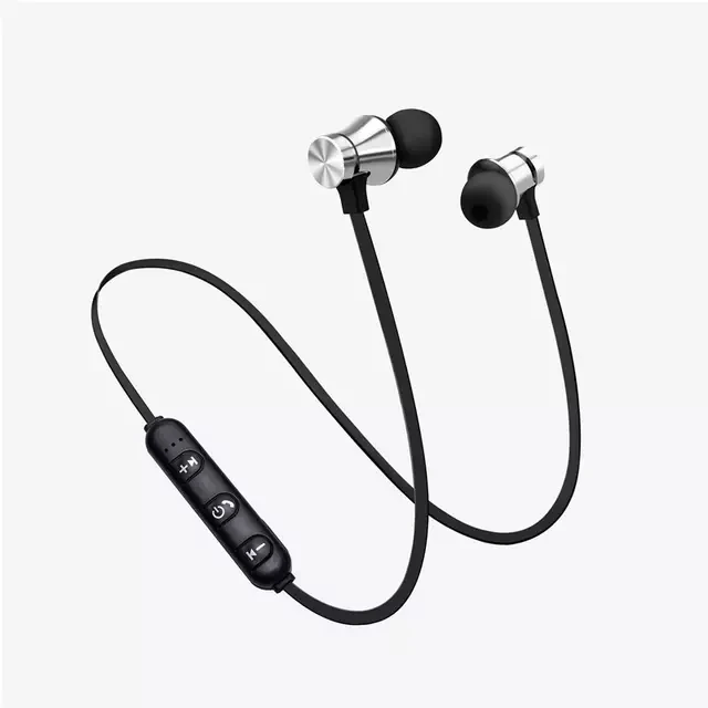 silver XT11 Спортивные Беспроводные Bluetooth наушники, стерео гарнитура, водонепроницаемые магнитные наушники с микрофоном для iPhone, Android - Цвет: silver