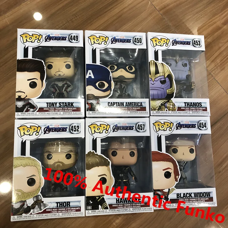 Официальный Funko pop Marvel: Мстители 4 эндшпильные Тони Старк, Тор, танос, черная вдова Виниловая фигурка Коллекционная модель игрушка