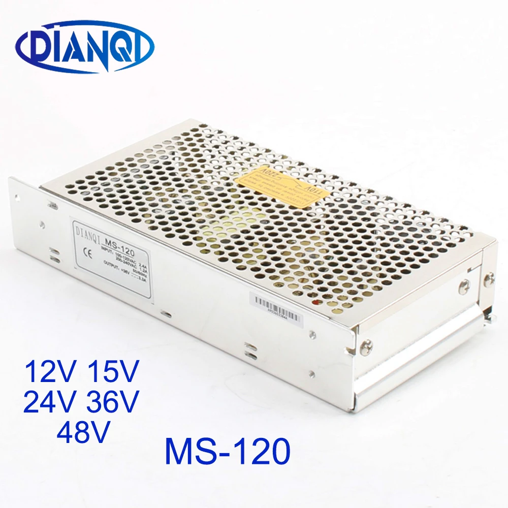 Фото MS-120-12 MS-120-48 MS-120-36 MS-120-15 источник питания MS-120W 24v 36v 48v 12V 15v mini size ac dc преобразователь MS-120-12 MS-120-48 MS-120-36 MS-120-15 источник питания MS-120W 24v 36v 48v 12V 15v mini size ac dc преобразователь