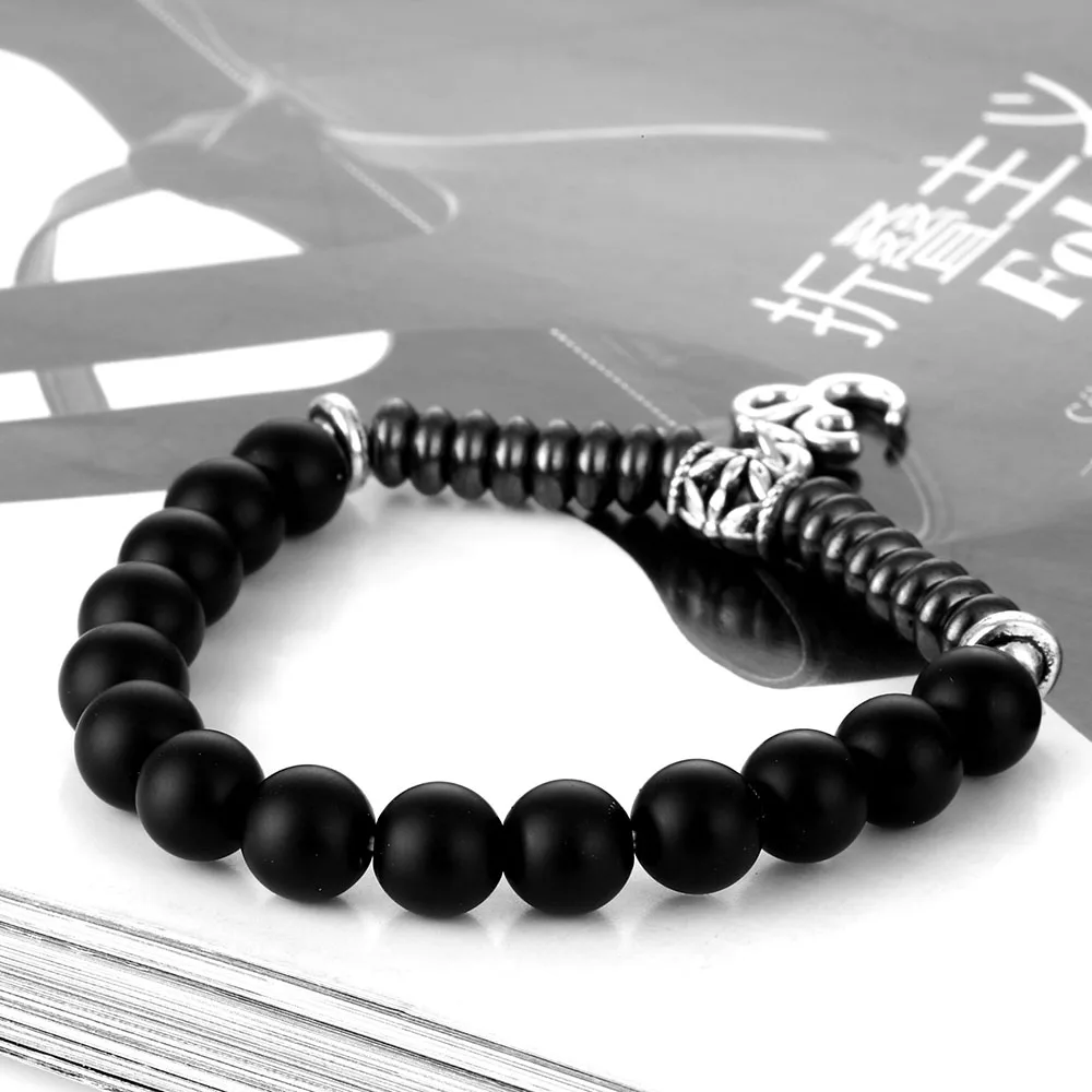 DAXI Classic OM Rune Strand браслеты для йоги &amp Bangles мужчин и женщин черный магнит из