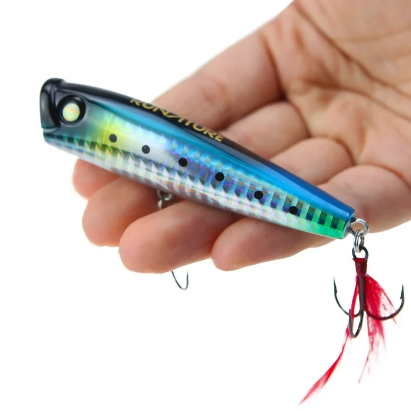 Runature Fishing Top Water Lure Popper Bait 85mm/15g Swim Bait Trout Fishing Carp Bait Floating Popper Fishing Lures Bait