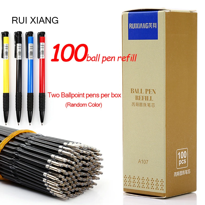 100 шт./ручка Refill Офис стержни для ручек 0 5 мм цвета — красный синий черный