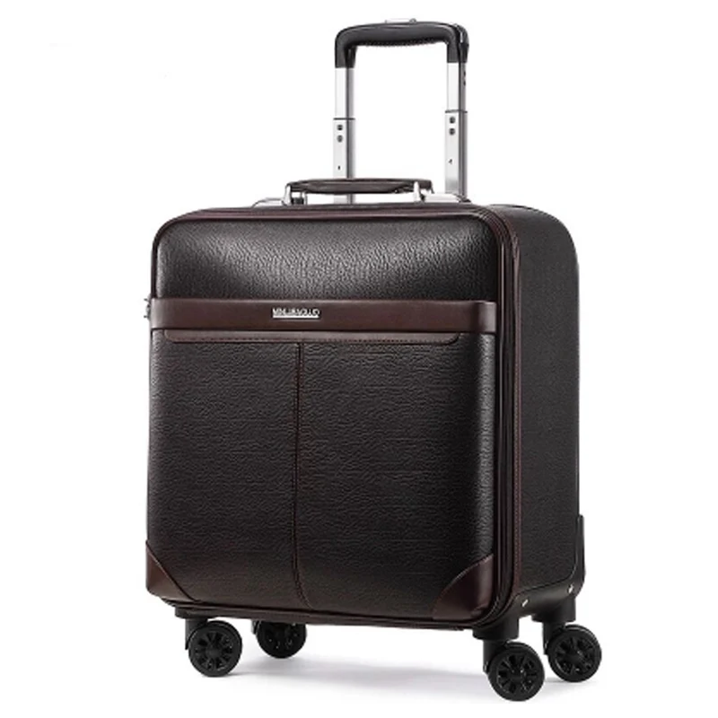 Новый Ретро мужской деловой багаж из натуральной кожи на колесиках воловьей
