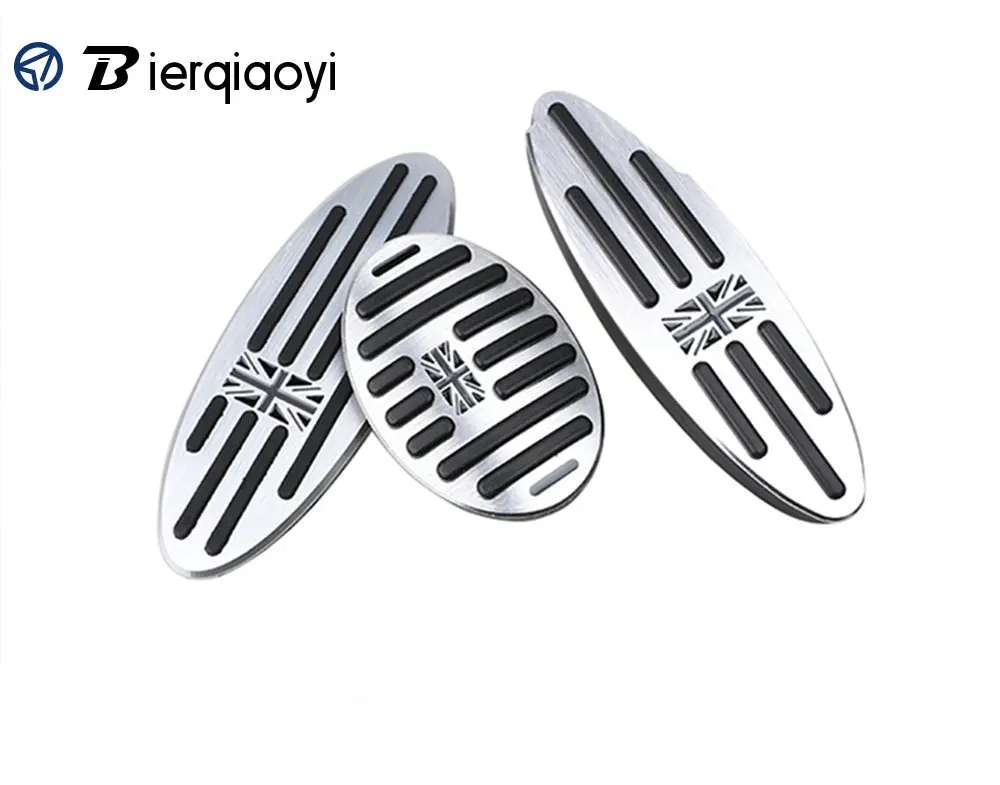 Grey Union Jack Подставка для ног для MINI Cooper F60 Countryman аксессуары Clubman F54 R55 S One R50 R53 R60 R61 F55 F56 наклейка на педаль для MINI R56 R60 - Название цвета: Grey Union Jack