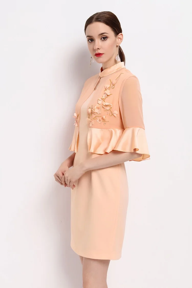 Летнее платье 2017 элегантные женское vestidos Весна Аппликация партия