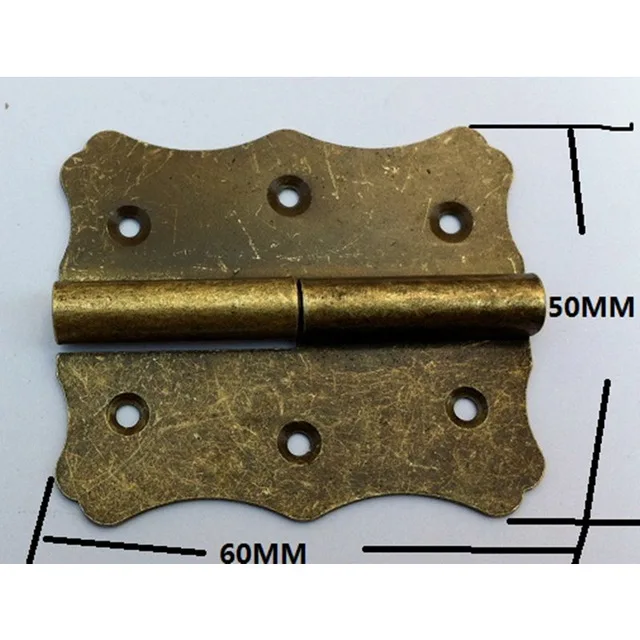 8PCS 60x50mm Flower Cabinet Door Hinges Butt DIY Box 6 Holes Bag Accessories Bronze Tone | Обустройство дома