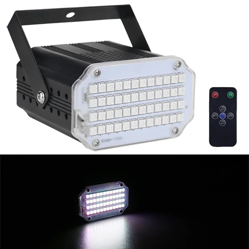 White ALIEN 48 RGB УФ светодиодный DJ диско Звук Активированный сценический эффект освещения вечерние праздничные Клубные стробоскопы с пультом дистанционного управления - Цвет: White