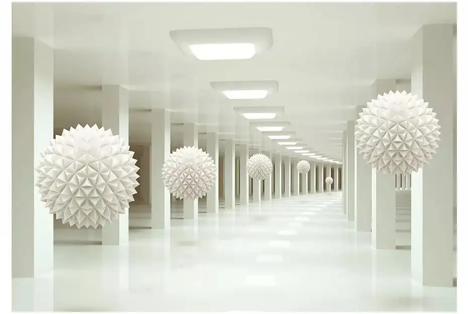 Настенные 3D-обои домашний декор абстрактная фотография космос коридор белая
