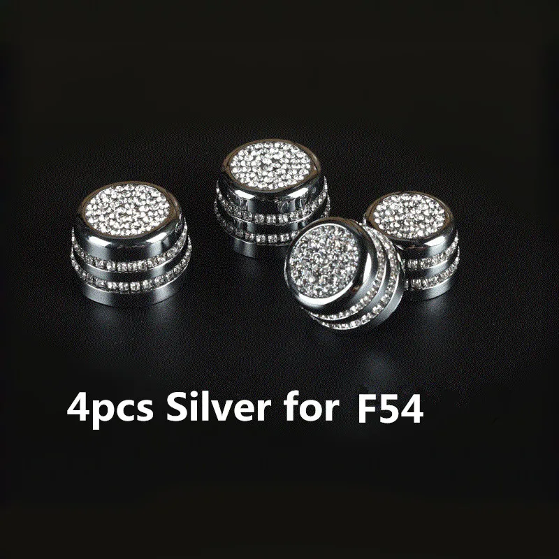 Silver for F54 4 шт. металлический автомобильный освежитель воздуха на выходе регулировочная ручка крышка с кристаллами для Mini Cooper R55 R56 R60 R61 F54 F55 F56 интерьер стиль - Название цвета: Silver for F54