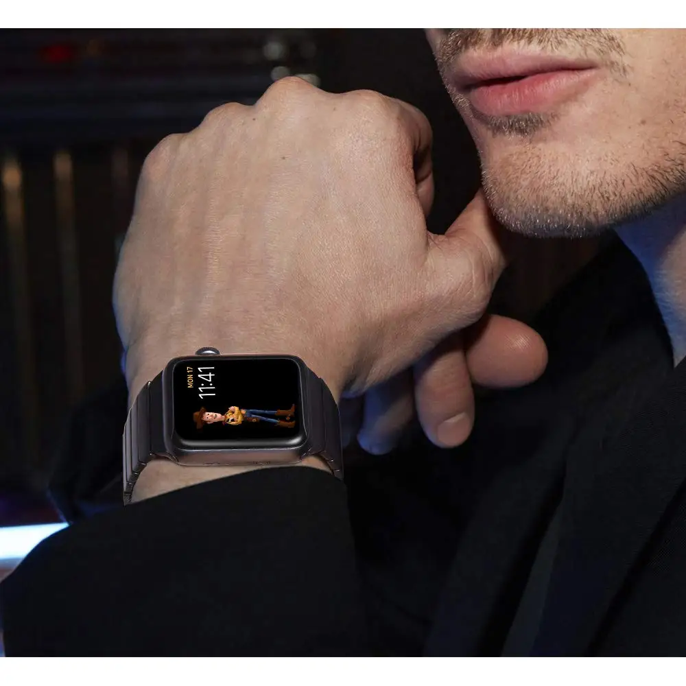 Ремешок из нержавеющей стали для Apple watch 5 ремешок 44 мм 40 iwatch 42 38 Бабочка Пряжка