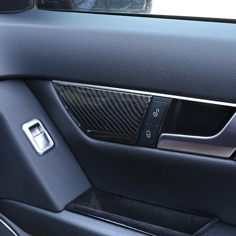 

Real Carbon Fiber For Mercedes Benz C Class W204 C180 C200 C260 2007-2013 Car Adjust button Panel Frame Stickers Left Hand Drive