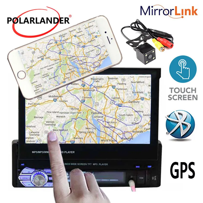 7 дюймовый стерео Bluetooth USB/AUX/SD сенсорный экран головное устройство 1DIN