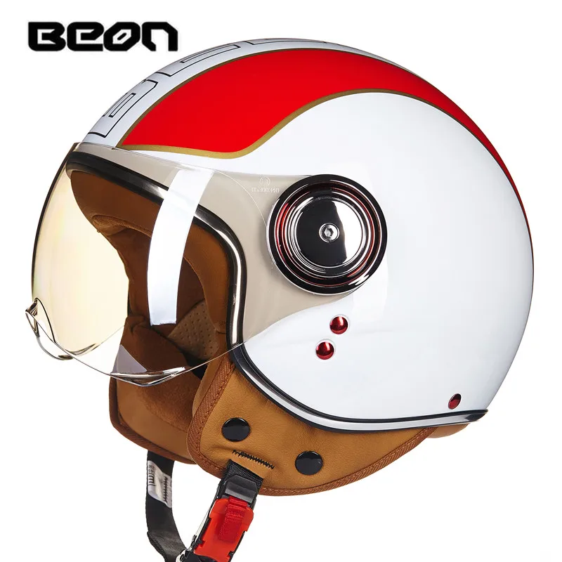 Мотоциклетный шлем BEON винтажный скутер открытое лицо ретро E bike Helmet ECE approved moto