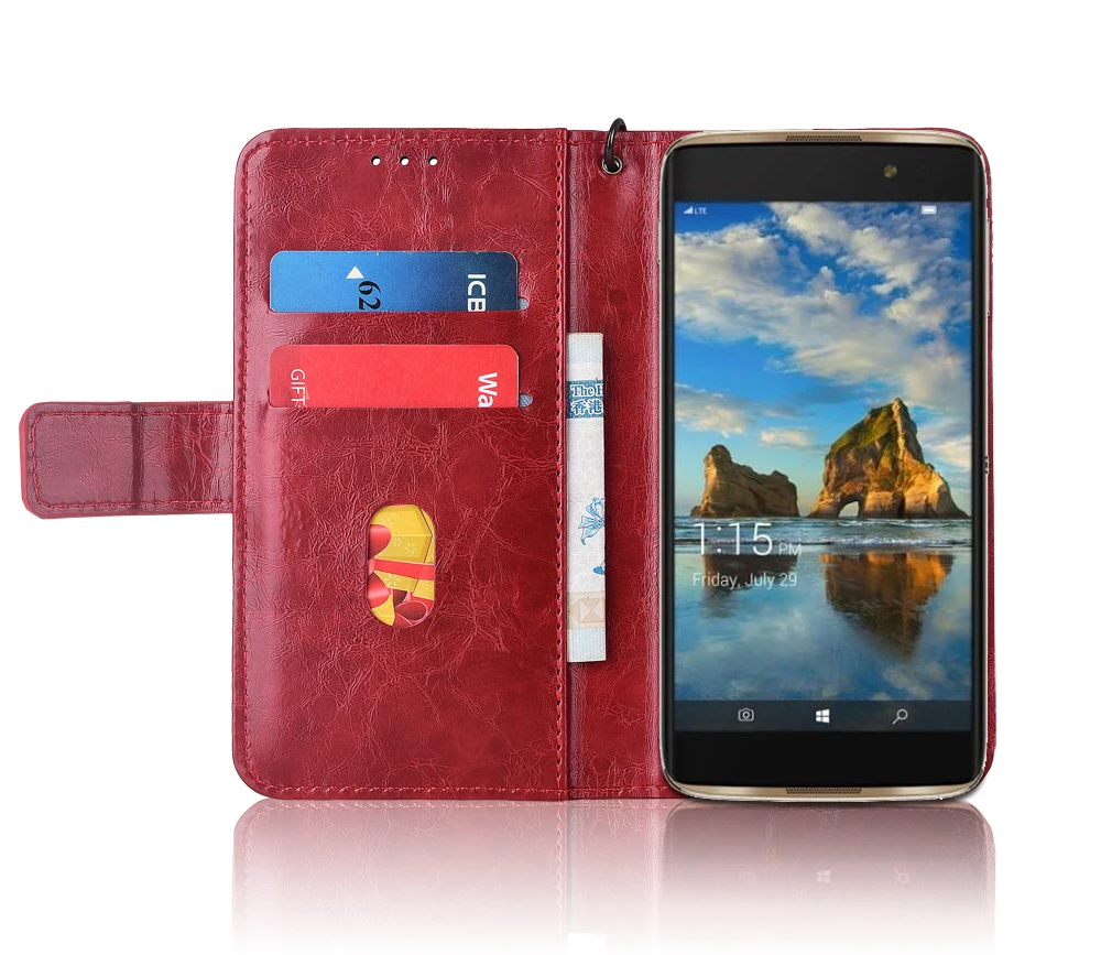 Кожаный чехол книжка для Alcatel Idol 4 Pro (Idol 4S Windows) чехлы с цветочным принтом 100%