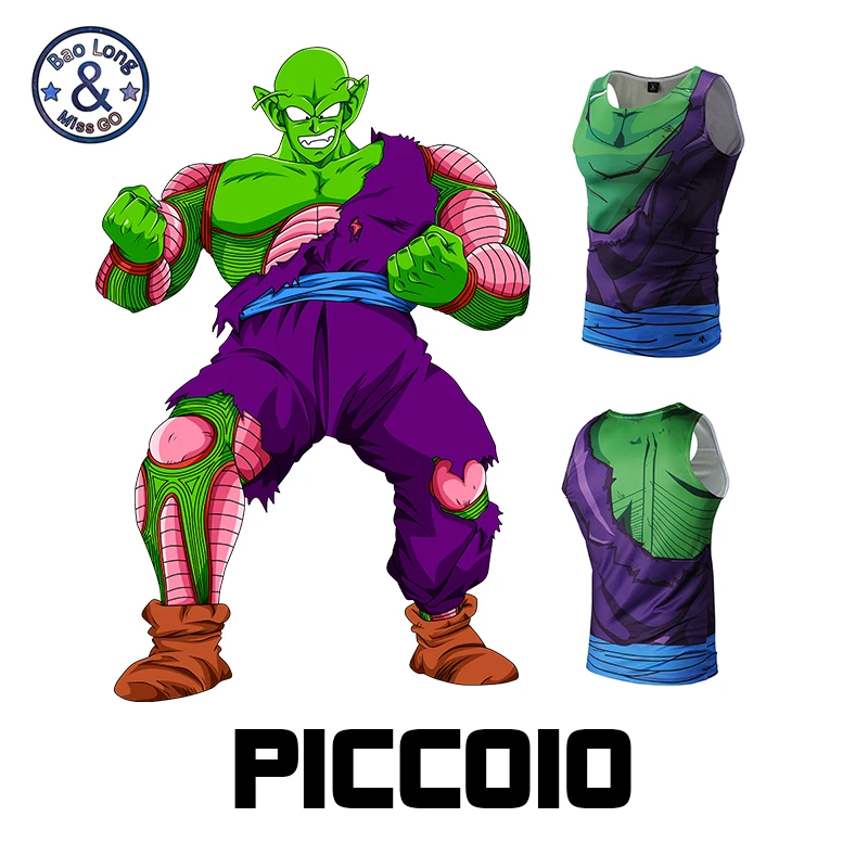 Mr. Bao Длинные мужские летние Аниме Драконий жемчуг Z Piccolo майки 3D жилет без рукавов