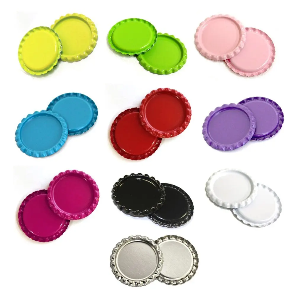 

25mm Jewelry Pendant Base Setting Craft Bottle Caps For Hair Bows Pendants or Scrapbooks 2 Sides Flat Bottle Caps