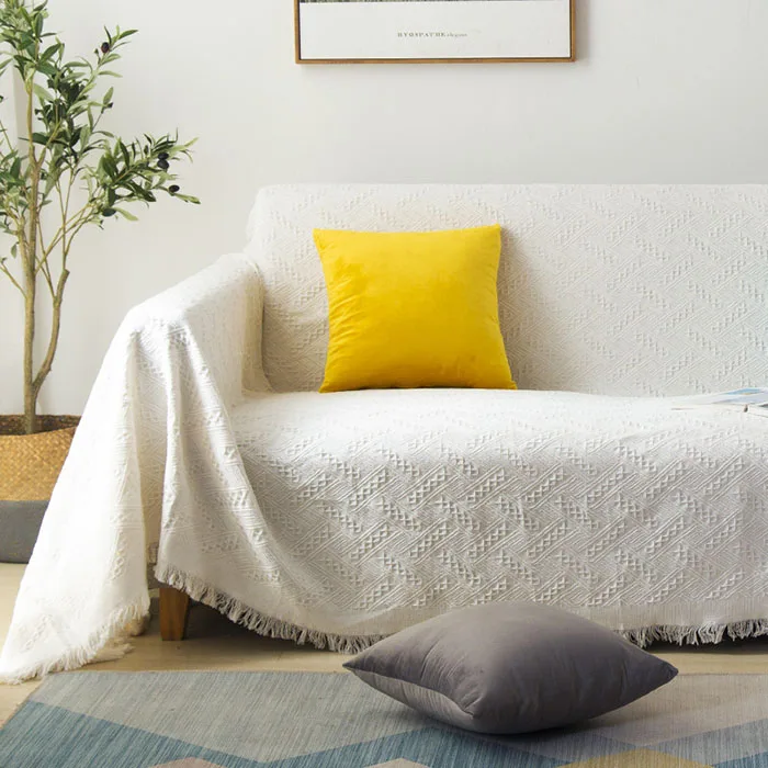 01 Boho Geometric Knitted Blankets Ethnic Blanket Anti-Mite Throw Towel Sofa Decorative Bed Decor Tassel Wall Tapestry Covers - Цвет: 01