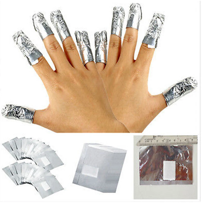 100 шт./компл. алюминиевый Фольга акриловый Фрезер для ногтей cо шлифовальными