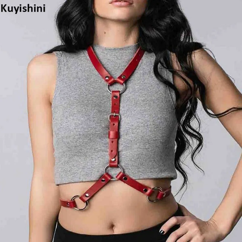 100% женский кожаный бондаж ручной работы с лямкой на шее | Аксессуары для одежды