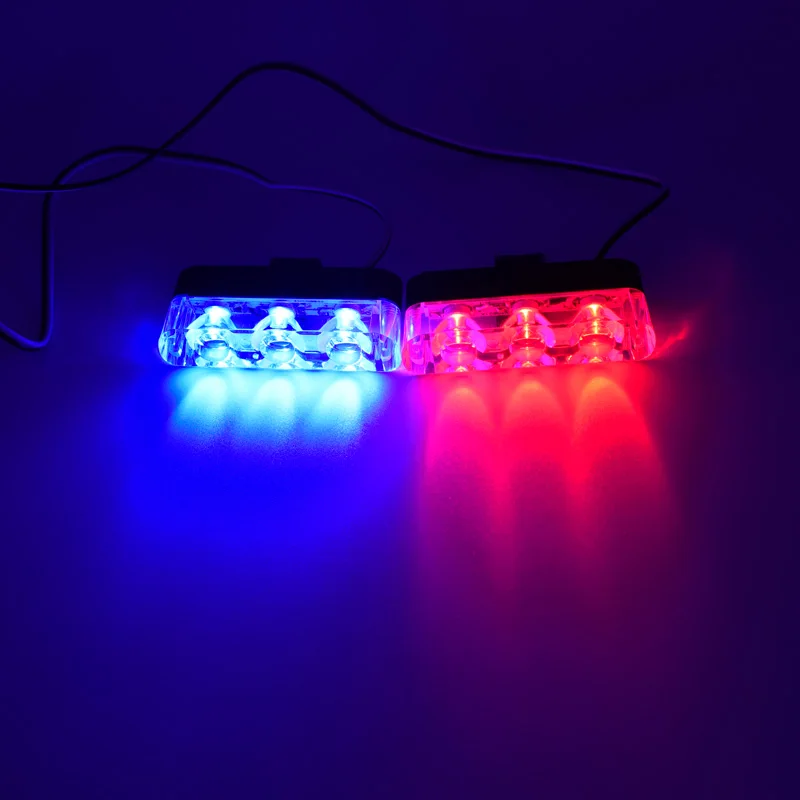 RED And Blue Светодиодный полицейский стробоскопический светильник s автомобильный передний гриль мигалка стробоскопы мигающий светильник с 12 В сигаретный светильник er светодиодный аварийный автомобильный светильник s - Испускаемый цвет: RED And Blue