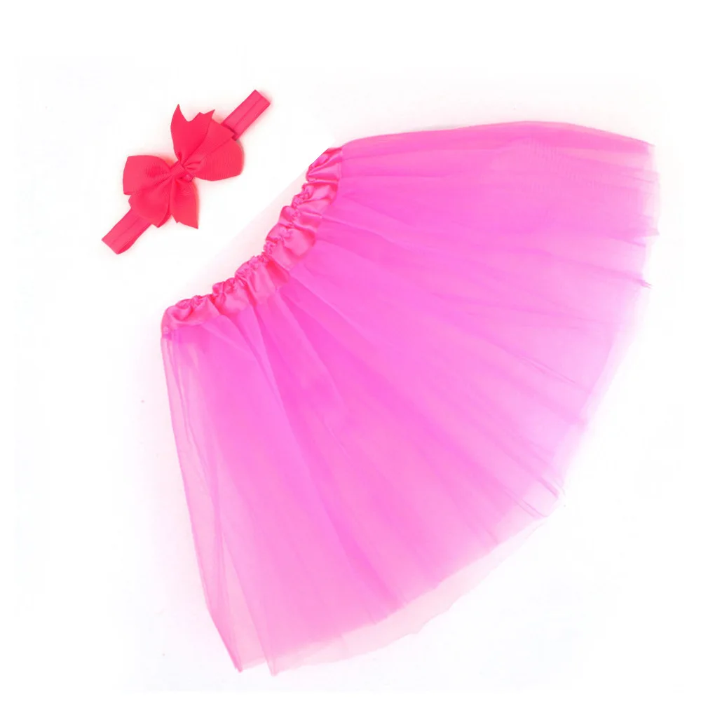 Rose red Одежда для новорожденных девочек; комплект с юбкой; реквизит для фотосессии; юбка-пачка+ повязка на голову; комплект одежды - Цвет: Rose red
