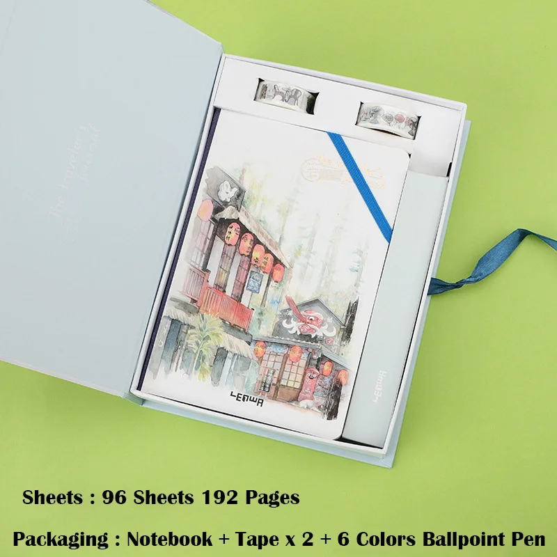 Kawaii A5 дневник, блокнот, милый планировщик, органайзер, набор Dokibook, персональный журнал для путешествий, записная книжка+ ручка+ лента, канцелярские принадлежности для офиса и школы - Цвет: Style 18