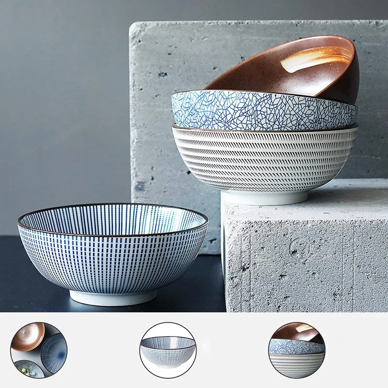 Фарфоровая посуда в японском стиле столовая 8 дюймов керамическая миска для