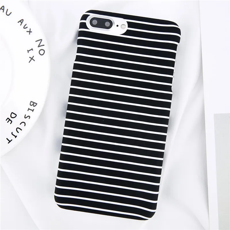 Lovebay чехол для телефона для iPhone X, XR, XS, Max, 8, 7, 6, 6s Plus, 5 5S, модный жесткий пластиковый защитный чехол в черно-белую полоску, чехол s